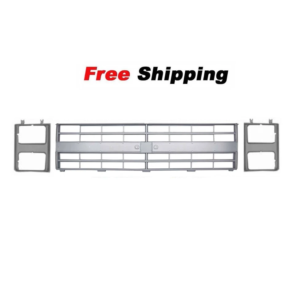 Grill & Head Light Door,Truck Silverado Suburban, 86,88 Fits 1985-1987 Chevy 3PC Foto 3 de 4
