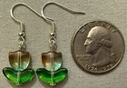GREEN TULIP FLOWER GLASS BEAD EARRINGS with Sterling Silver Ear Wires — photo 2