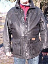 Hochwertg. WILD BISON Jacke,Original Büffel-Leder,dunkelbraun,sehr guter Zustand