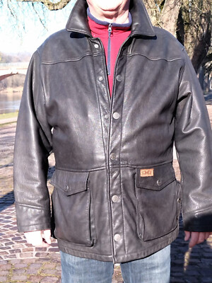 Hochwertg. WILD BISON Jacke,Original Büffel-Leder,dunkelbraun,sehr guter Zustand