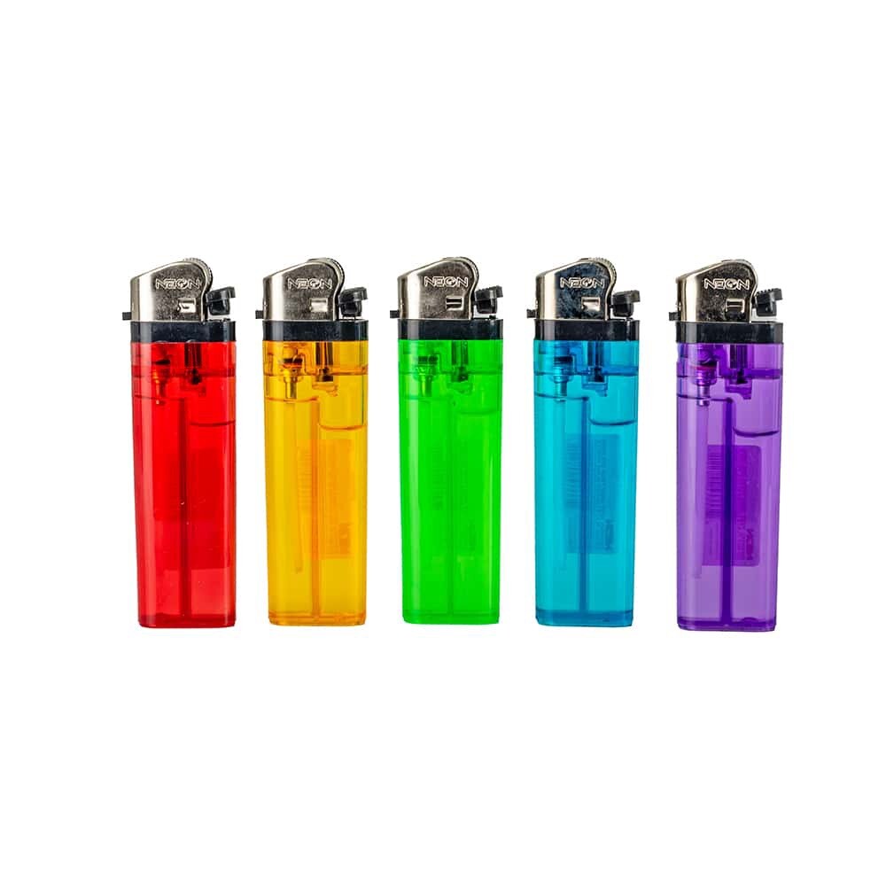 50 NEON Cigarette Lighter Full Size Disposable Lighters