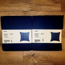 Set of 2 NEW Ikea GURLI Cushion Cover Pillow Case Dark Royal Blue 20" x 20" 50cm