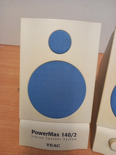 Système de haut-parleurs Teac PowerMax 140/2 ordinateur crème audio/bleu *voir description* - Photo 3/10