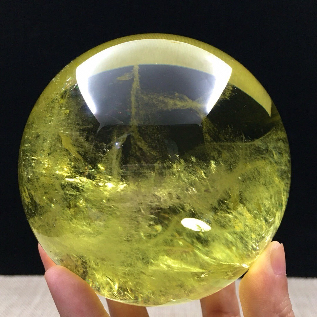 Premium AAA+ 3LB Natural Citrine Quartz Sphere for Reiki Healing 100mm