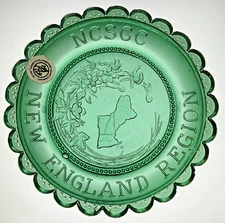 NCSCC New England Reg Garden Club Logo Collectible VTG Pairpoint Glass Cup Plate
