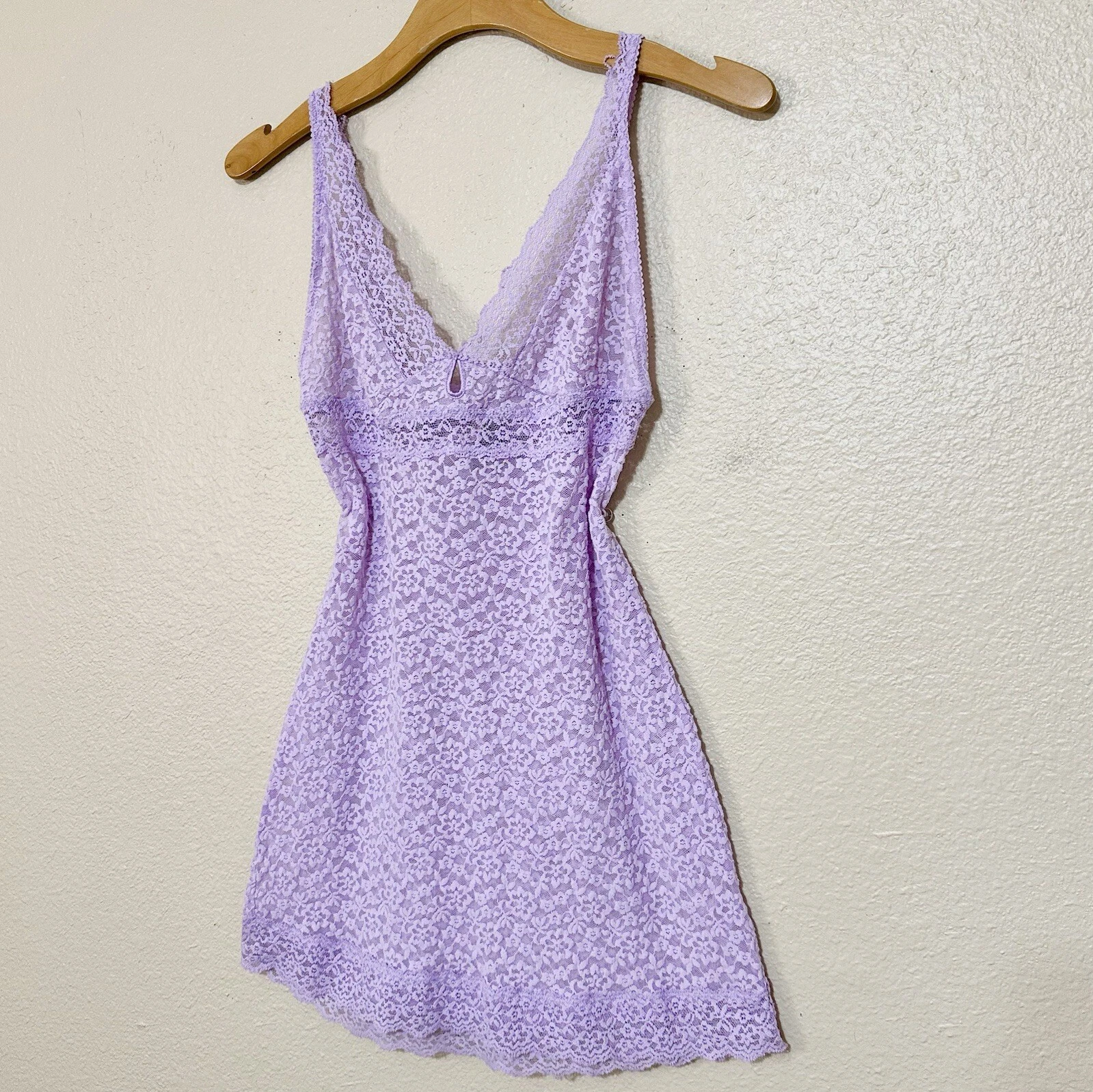 UNDERCOVER Victoria's Secret Sexy Little Things Vestito Slip in Pizzo Viola Taglia Media