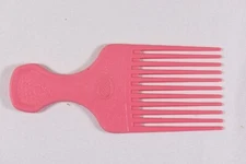 Vintage Goody Textured Plastic Hair Pick Lift Comb Fluorescent Pink Made in USA