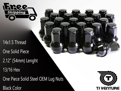 20-Pack Black OEM Style Lug Nuts – 14x1.5 – Fits Ford Edge, Transit 150/250/350, HD Dually – J&J FORD1415BLK