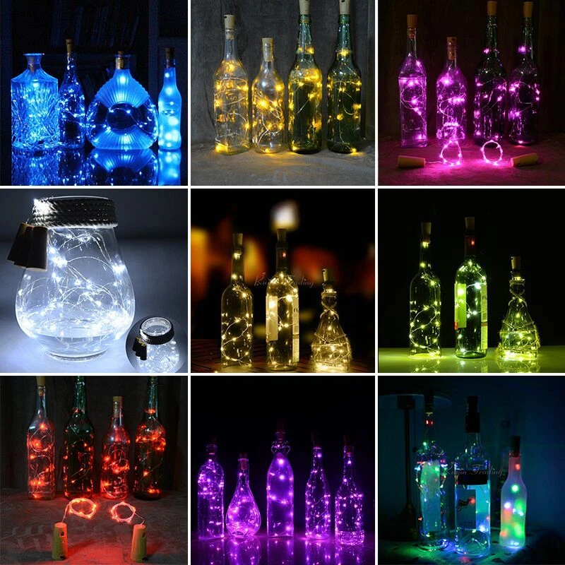 Wine Bottle Cork Shaped String Light 20LED Night Fairy Light Cool