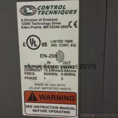 ONE USED Emerson Control Techniques EN-208-00-000 Servo Drive
