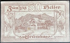 50 Heller Grünau 1920 emergency money voucher Austria #16.02.a4