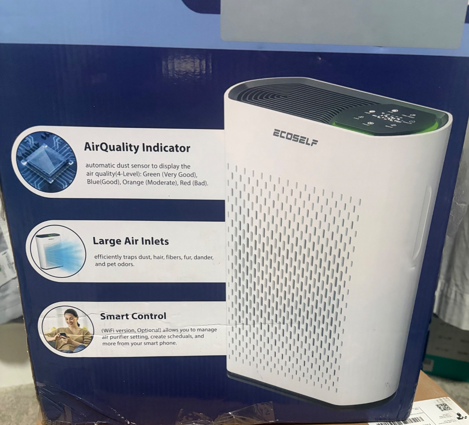 ECOSELF HEPA Air Purifier for Large Rooms