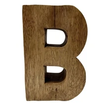 Solid Wood Letter B Large Initial Tabletop Home Decor Special Occasion 8" Tall