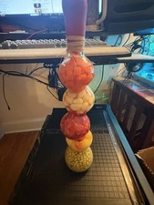 Decorative Layered Glass Bottle w/ Vegetables & Beans – 16” Tall Kitchen Art