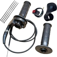 Handle Bar Throttle Grips Grip +Throttle Cable + Throttle Housing Clamp for 5...