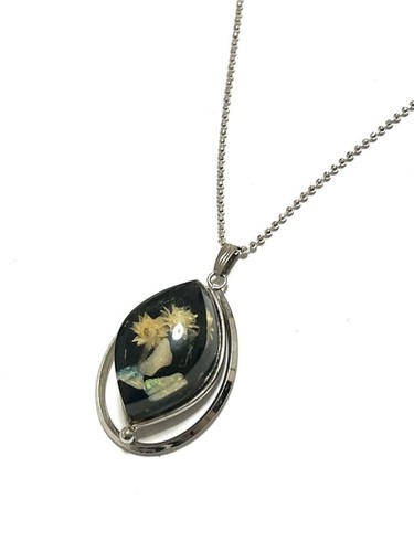 Crystal Opal Natural Stone Flower Pendant Necklace 55cm Chain