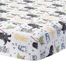 Lambs Ivy Star Wars Classic Fitted Crib/Toddler Sheet - Yoda/Darth Vader