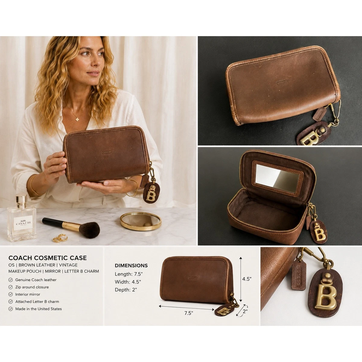coach leather cosmetic case products for sale | eBay