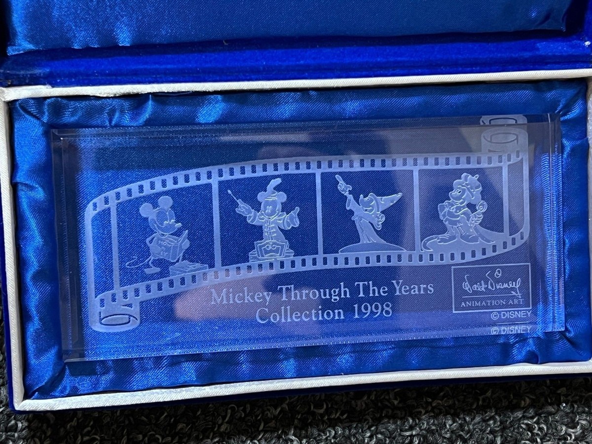 Walt Disney 1998 Animation Art Etched Glass Mickey Through Years