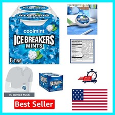 Coolmint Sugar Free Mints Tins - 1.5 oz Pack 8 Units for Minty Delight