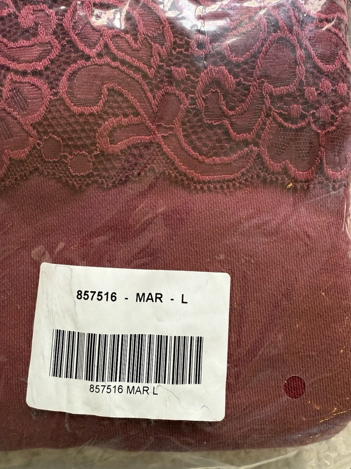 NUEVO, Vestido Sellado Grande Persiguiendo Luciérnagas Borgoña/Marate con Encaje - Manga Larga Foto 2 de 4