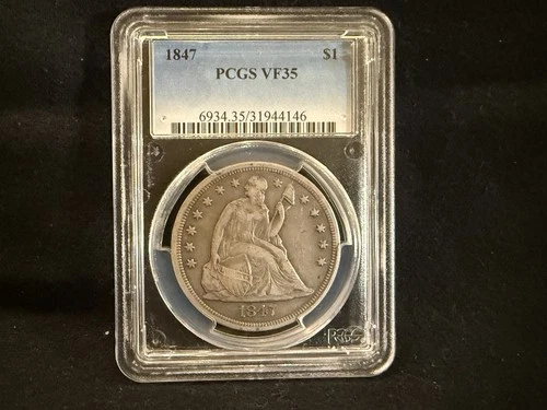 Seated Liberty Silver $1- VF35