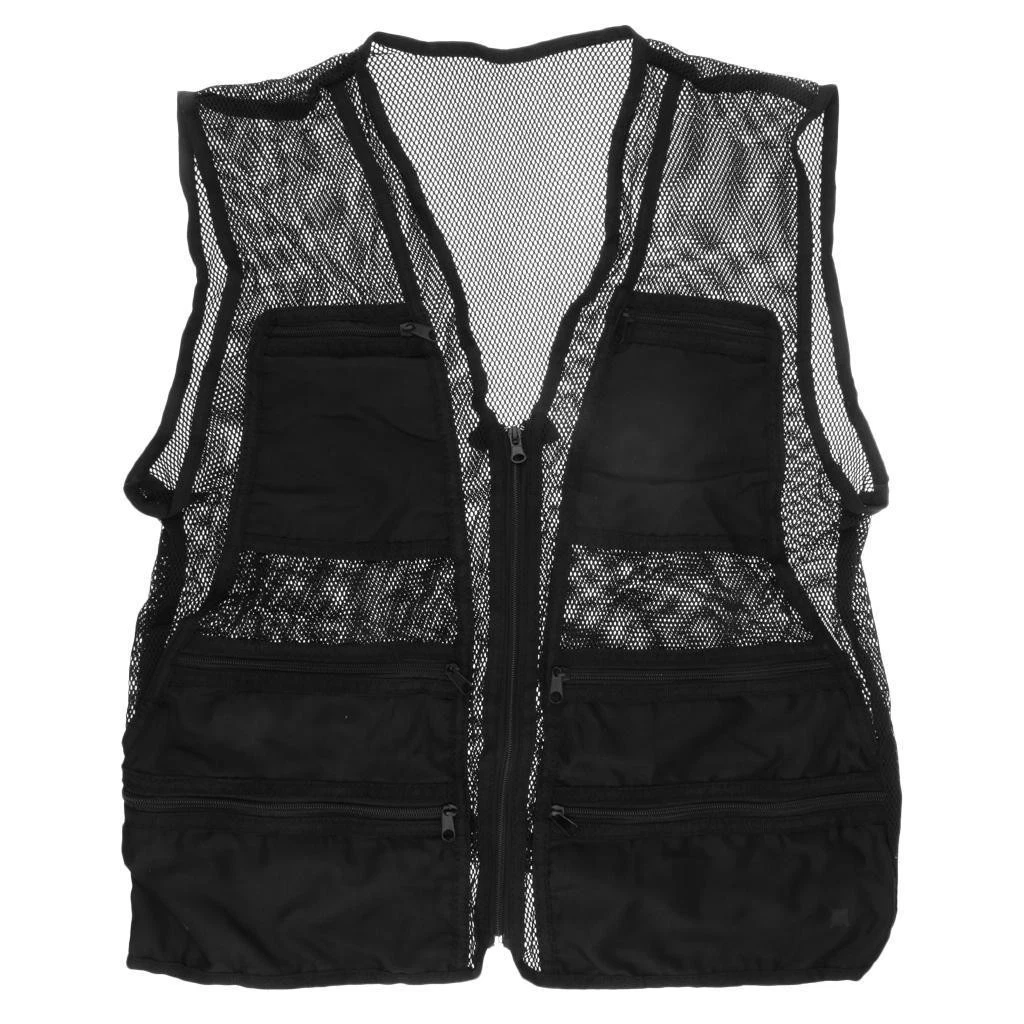 plus size mens fishing vest multiple pockets - Netherlands