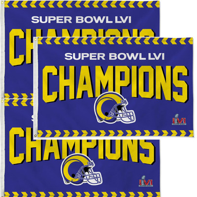 3 Pack Los Angeles Rams Super Bowl LVI Champions 3x5 NFL Flags Rico Industries