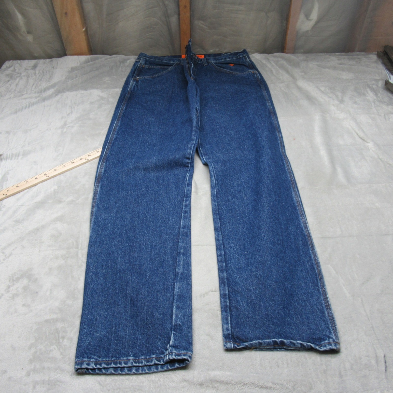 Wrangler FR Jeans Mens 33x31 Medium Wash Denim Riggs Flame Resistant Workwear thumbnail 2