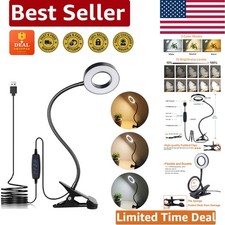 LED Clip-On Desk Lamp with 3 Color Modes 10 Brightness Levels - Eye Protection
