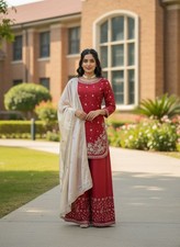 Salwar Kameez Pakistani Indian Wedding Party Wear Dress Bollywood Plazzo Suit