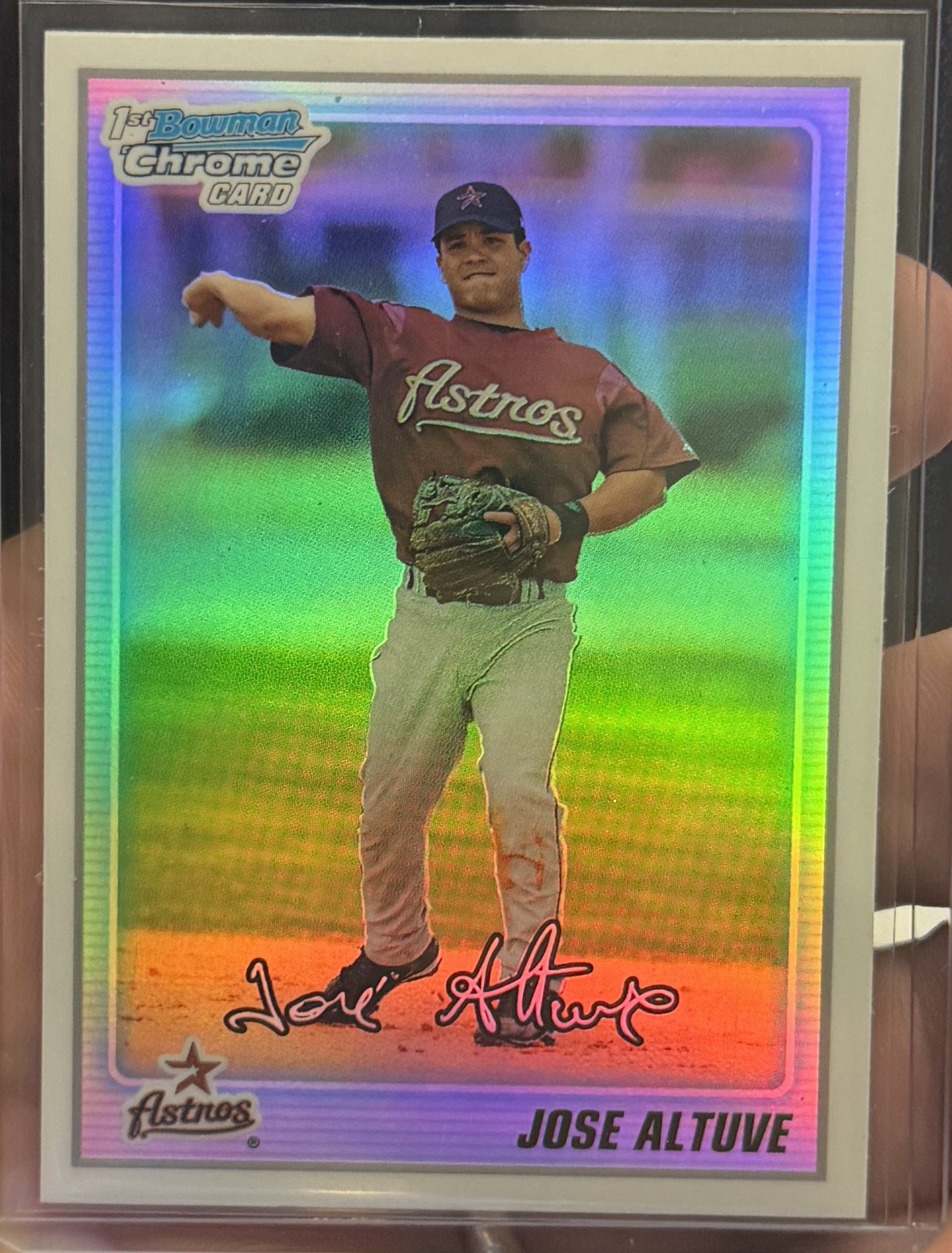 2010 Bowman Chrome - Prospects Jose Altuve #BCP137 Refractor /500 (RC) view 3