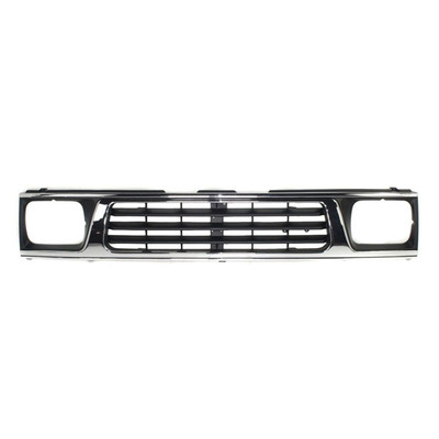 For 93-96 Mighty Max Pickup Truck Front Grille Assembly Chrome Shell w/Bezels Q