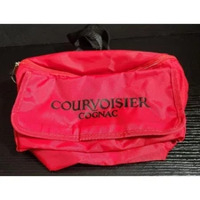 Courvoisier Cognac Red Two pocket Fanny Pack Belt Bag Purse Nylon 8 inch