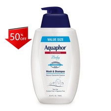 Aquaphor Unscented Baby Wash Shampoo- 25.4oz: Liquid Cleanser with Pump Bottle