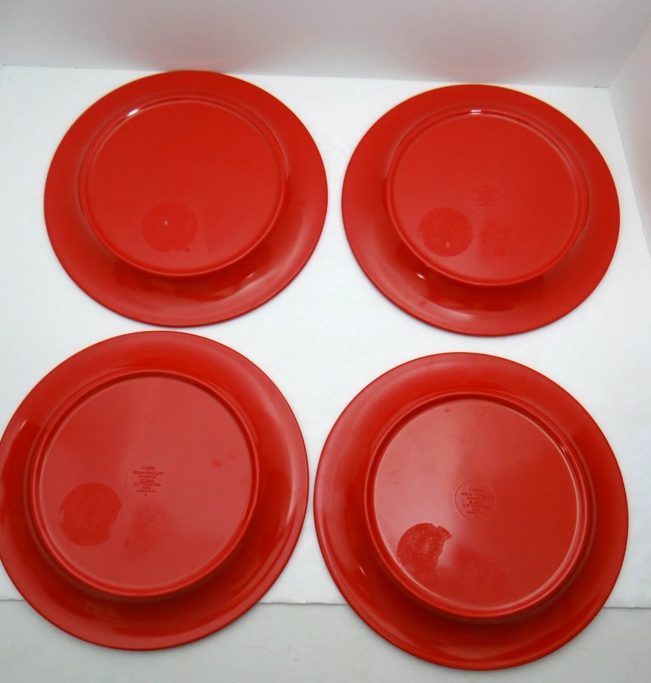 Juego de 4 platos de cena rojos Carlisle Home Products melamina #63032 Foto 4 de 4
