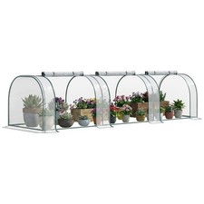Outsunny serre de jardin 350x100x80cm Transparent