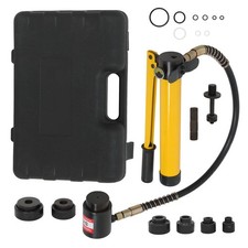 10 Ton 1/2 Inch - 2 Inch With 6 Dies Hydraulic Knockout Punch Driver Tool Kit