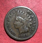 1865 US Indian Head Cent! Choice VF! "Obverse Impression"! Nice! Old US Coin!