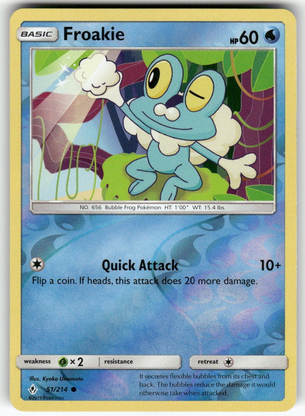 Froakie SM - Unbroken Bonds Common,Reverse Holo Pokemon Near Mint or Better
