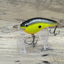 Discontinued Rapala DT-Flat DT-7 Flat Chartreuse Shad Sure Set Hooks Crankbait