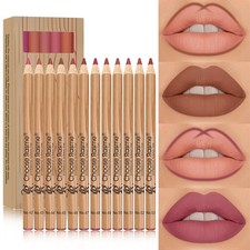 12 Matte Lip Liner Pencil Set Color Rendering Easy Makeup Durable Lip Cosmetics