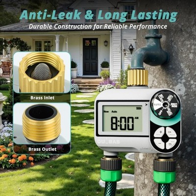 Effortless Garden Watering Timer   Brass Construction & 5 Settings for Lawn Care