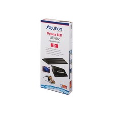 Aqueon LED Deluxe Fish Tank Aquarium Full Hood with LED Light, Black, 20 Inch
