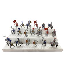Safari Ltd Medieval Knight Figures Lot 26 Soldiers  Horses Halberd Flags