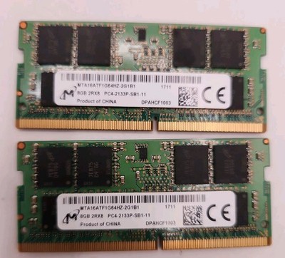 NEW Micron 2 x 8GB 2RX8 PC4-2133P-SB1-11
