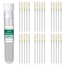 Fteven 30PCS Cross Stitch Needles, Size 28 Stainless Steel Embroidery Needles,