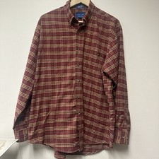 Towncraft Mens Large L Long Sleeve Button Down Shirt Front Buttoned Pocket