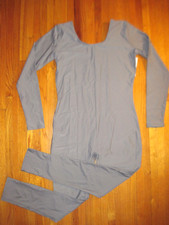Bal Togs Charcoal Gray Spandex Long Sleeve Scoop Neck Unitard Size XL NWT
