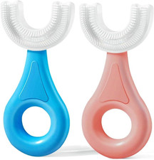 U-Shaped Toothbrush Kids 2 PCS - Toddler Toothbrush with Food Grade Soft Silicon